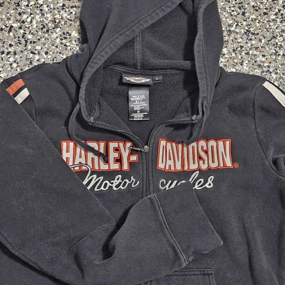 Harley-Davidson Womens Fitted Full Zip Hoodie - Size L - Picture 2 of 5